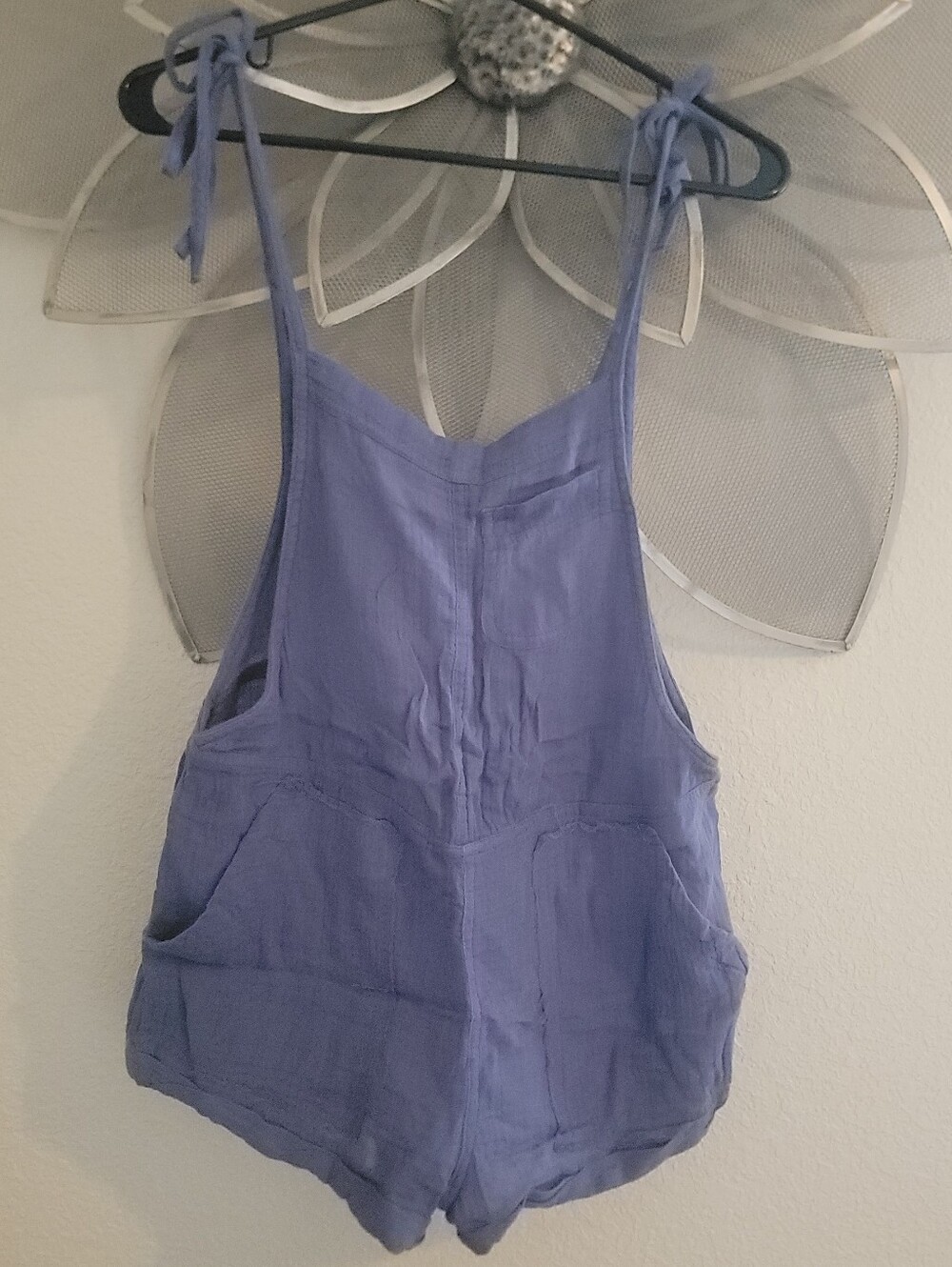 Abercrombie Women's Tie-Shoulder Linen Romper in Periwinkle